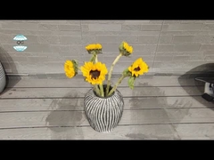 Okrągły kształt Vintage styl Włókno gliny plantator z ręcznie rzeźbione wykończenie