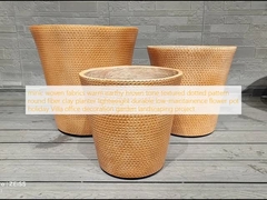 mini tkaniny ciepłe ziemsko-brązowe teksturowane kropkowe wzory okrągłe włókno glina roślinny lekki ciężar trwały niskiej konserwacji kwiatowy garnek wakacje Villa dekoracja biura ogród projekt krajobrazowy