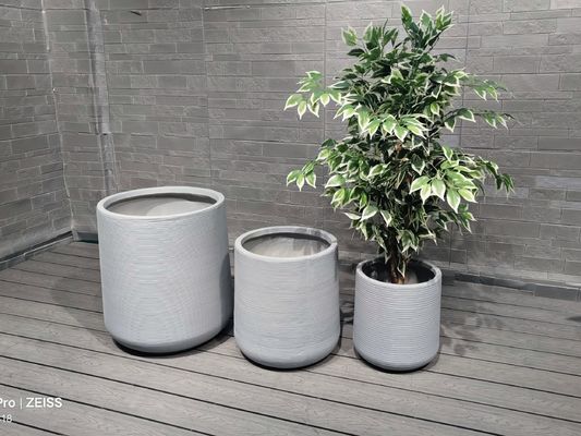 kupować Wytrzymały, okrągły plantator kwiatowy z błękitnej gliny z drenażem online manufacture