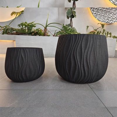 kupować Nowoczesny okrągły ciężki gliny włókna Planter ręcznie rzeźbiony do domu ogród dekoracji online manufacture