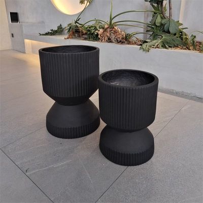 kupować Okrągła minimalna konsystencja glina włóknista garnek roślinny lekki w kolorze czarnym online manufacture