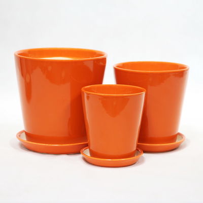 kupować Dekoracja wnętrz Ręcznie wykonane pomarańczowe garnki ceramiczne z otworami drenażowymi online manufacture