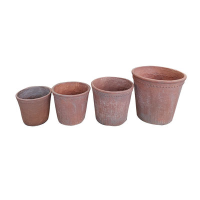 kupować Wytrzymały plantator z gliny włóknistej z ręcznie rzeźbioną okrągłą powierzchnią online manufacture
