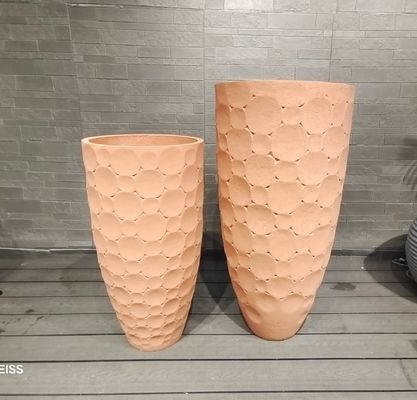kupować Ulepszony drenaż Planter z gliny włóknistej z teksturowaną powierzchnią i otworami drenażowymi online manufacture