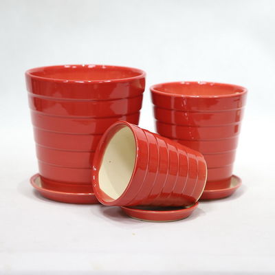 Okrągłe, lekkie, ceramiczne sadzarki z otworem drenażowym