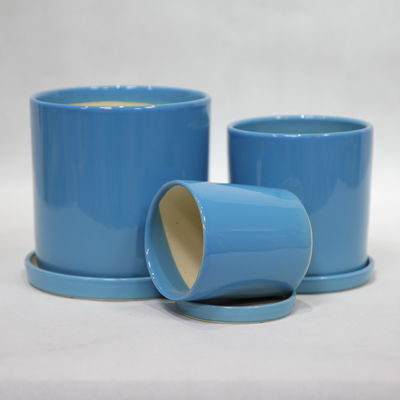 Okrągłe garnki ceramiczne wodoodporne ognioodporne do wyświetlania roślin